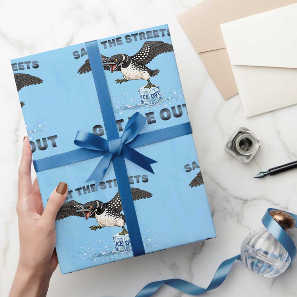 Minnesota Loon Salt The Streets Get Ice Out Wrapping Paper Roll TS12 Light Blue Print Your Wear
