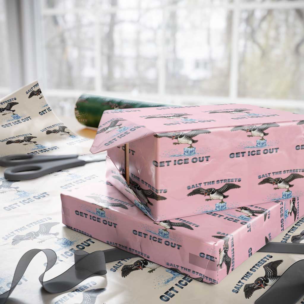Minnesota Loon Salt The Streets Get Ice Out Wrapping Paper Roll TS12 Light Pink Print Your Wear