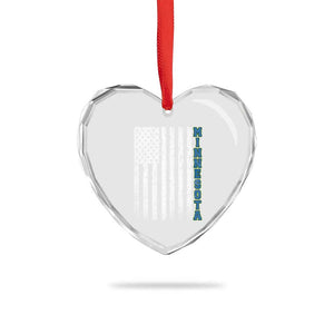 Minnesota MN State Pride Vintage American Flag Heart Crystal Glass Ornament TS11 Print Your Wear