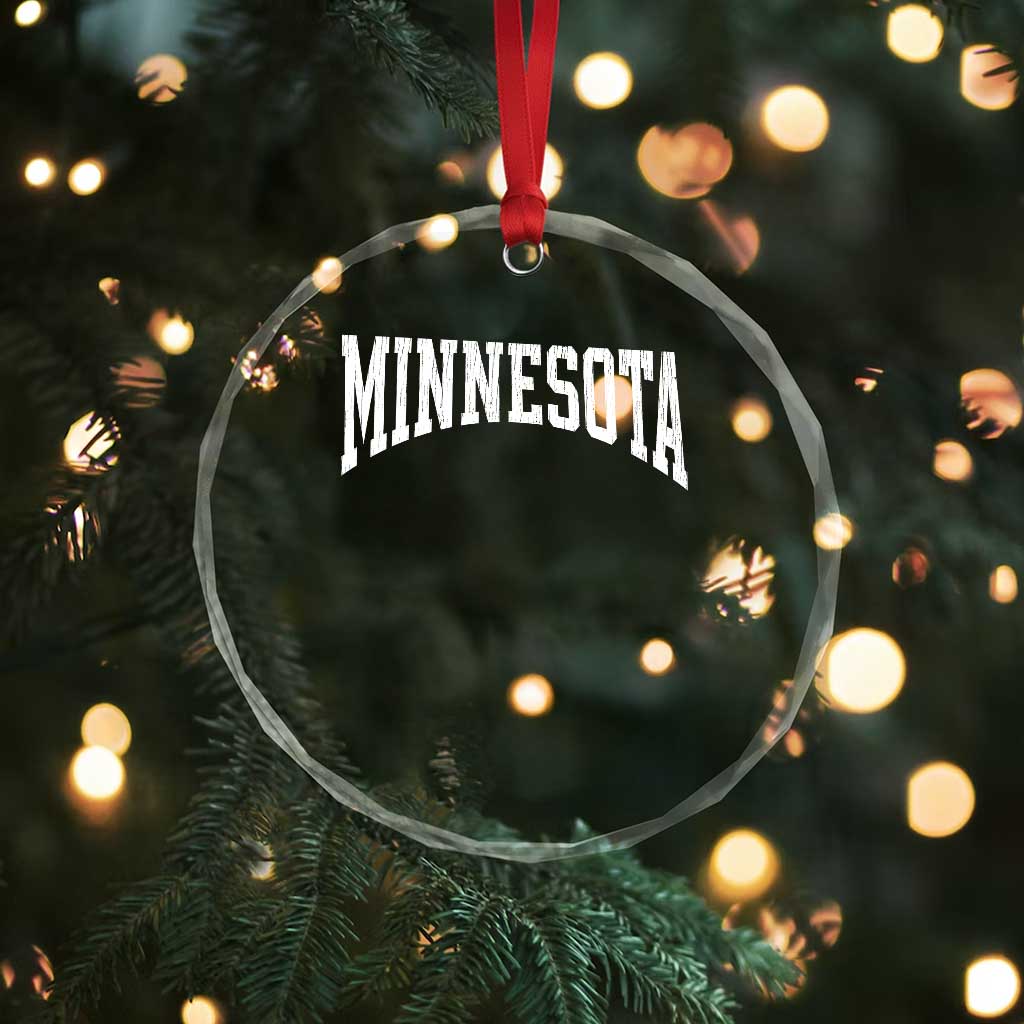Minnesota MN State Throwback Design Vintage Crystal Glass Ornament TS11 Print Your Wear
