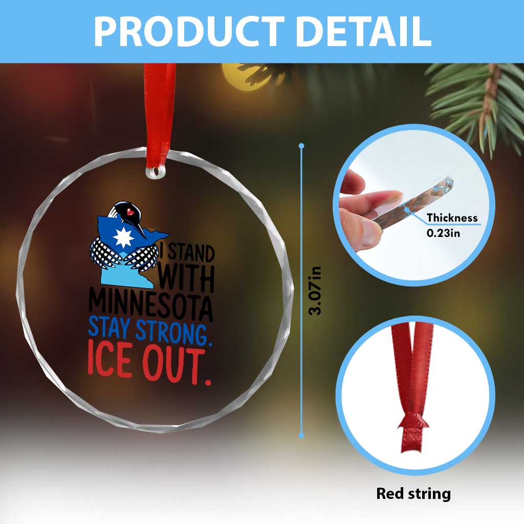 Minnesota Pride Common Loon Crystal Glass Ornament Stand With Minnesota Ice Out TS12 Print Your Wear