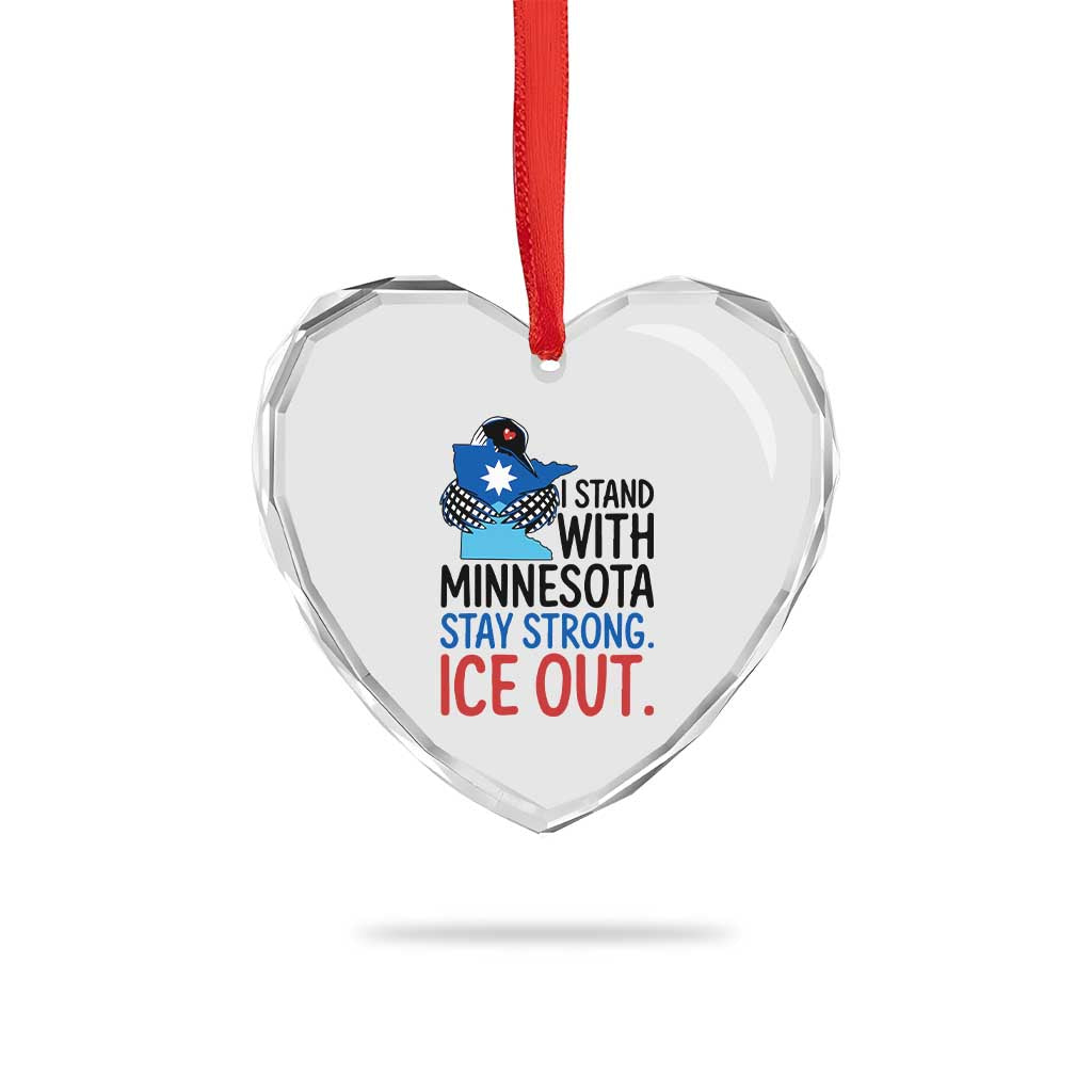Minnesota Pride Common Loon Heart Crystal Glass Ornament Stand With Minnesota Ice Out TS12 Print Your Wear