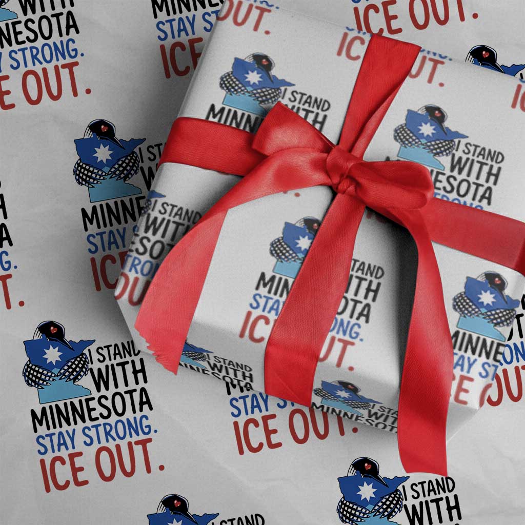 Minnesota Pride Common Loon Wrapping Paper Roll Stand With Minnesota Ice Out TS12 White Print Your Wear