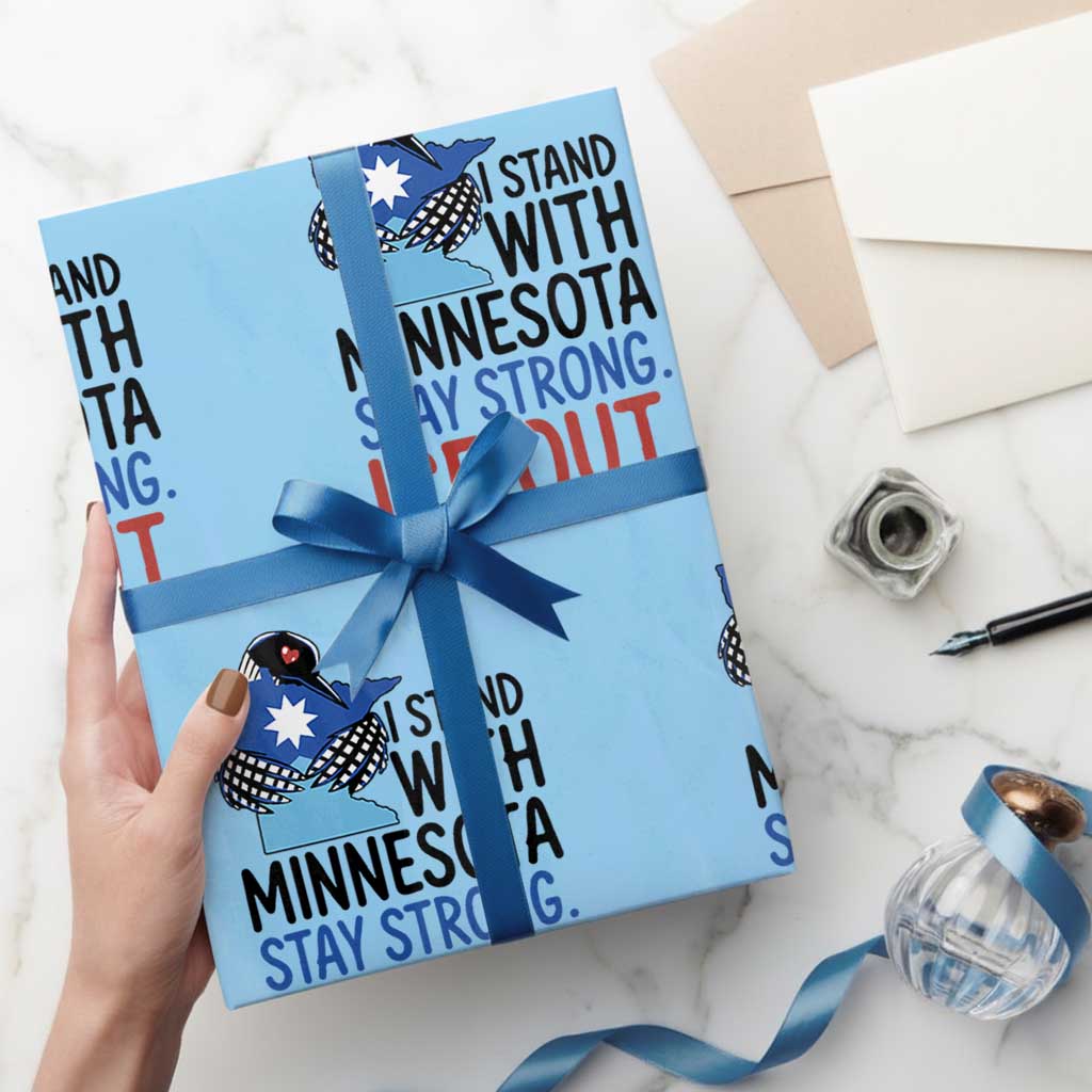 Minnesota Pride Common Loon Wrapping Paper Roll Stand With Minnesota Ice Out TS12 Light Blue Print Your Wear