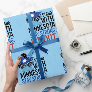 Minnesota Pride Common Loon Wrapping Paper Roll Stand With Minnesota Ice Out TS12 Light Blue Print Your Wear