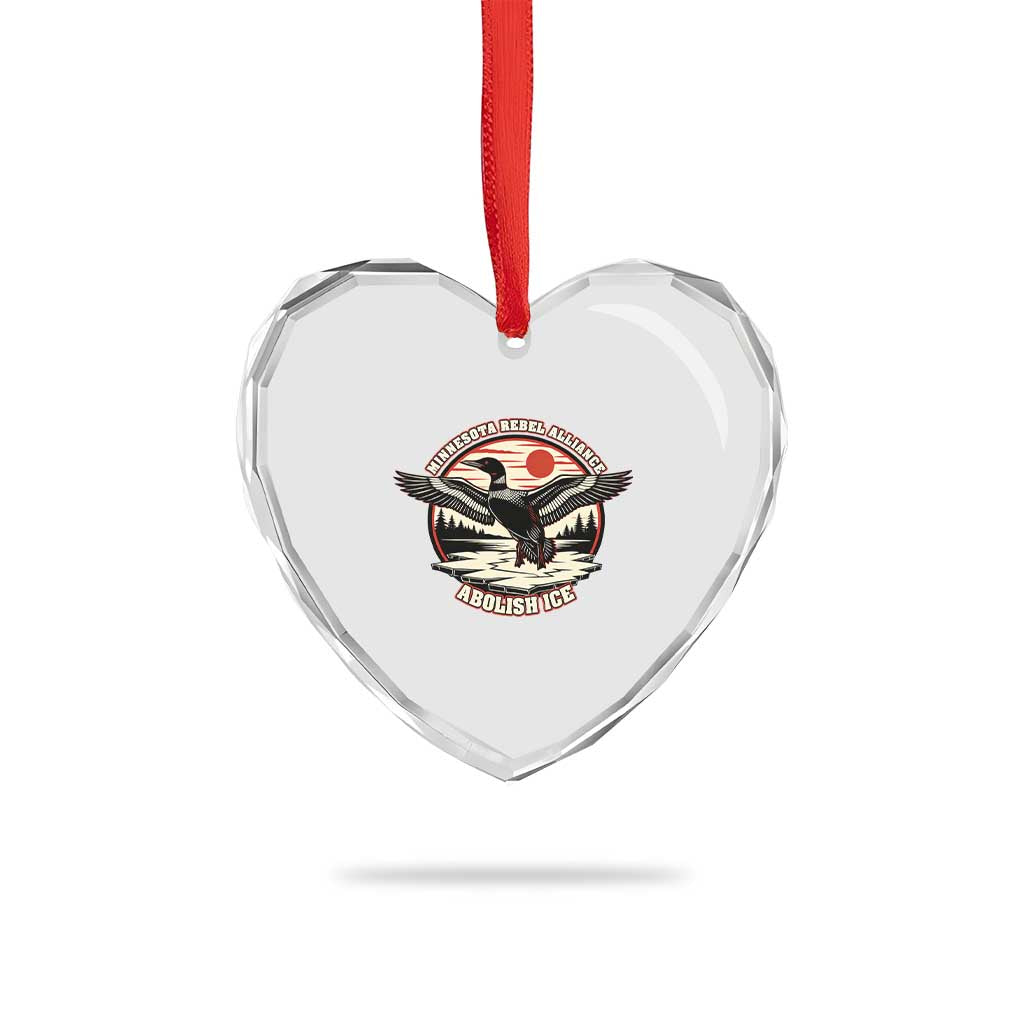 Minnesota Rebel Alliance Loon Heart Crystal Glass Ornament Abolish Ice Protest TS02 Print Your Wear