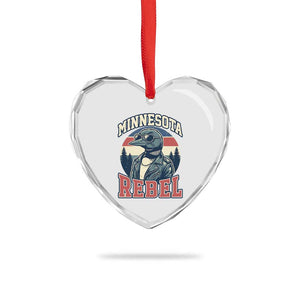 Minnesota Rebel Grumpy Loon Heart Crystal Glass Ornament Retro Vintage Politcal Resistance TS02 Print Your Wear