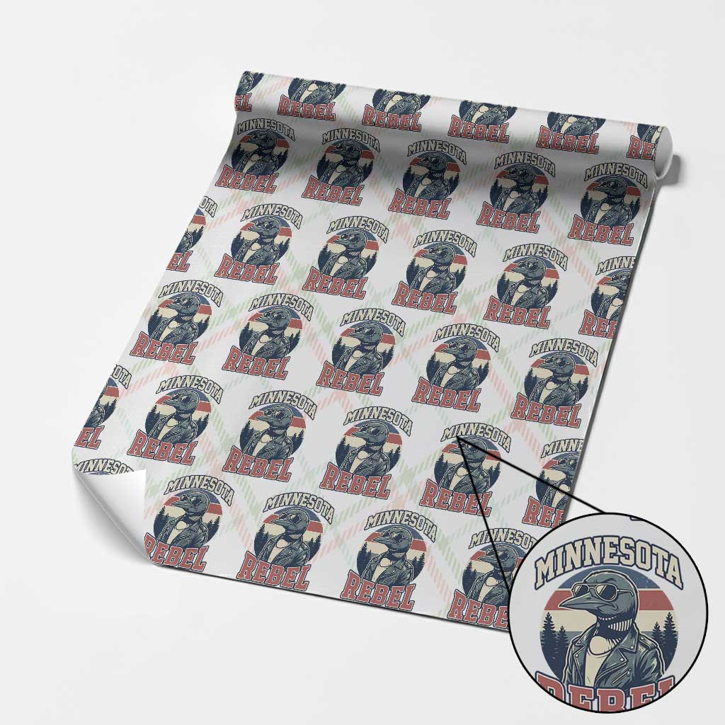 Minnesota Rebel Grumpy Loon Wrapping Paper Roll Retro Vintage Politcal Resistance TS02 Christmas Plaid Print Your Wear