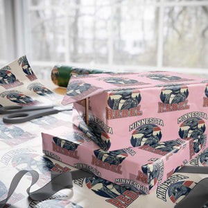 Minnesota Rebel Grumpy Loon Wrapping Paper Roll Retro Vintage Politcal Resistance TS02 Light Pink Print Your Wear