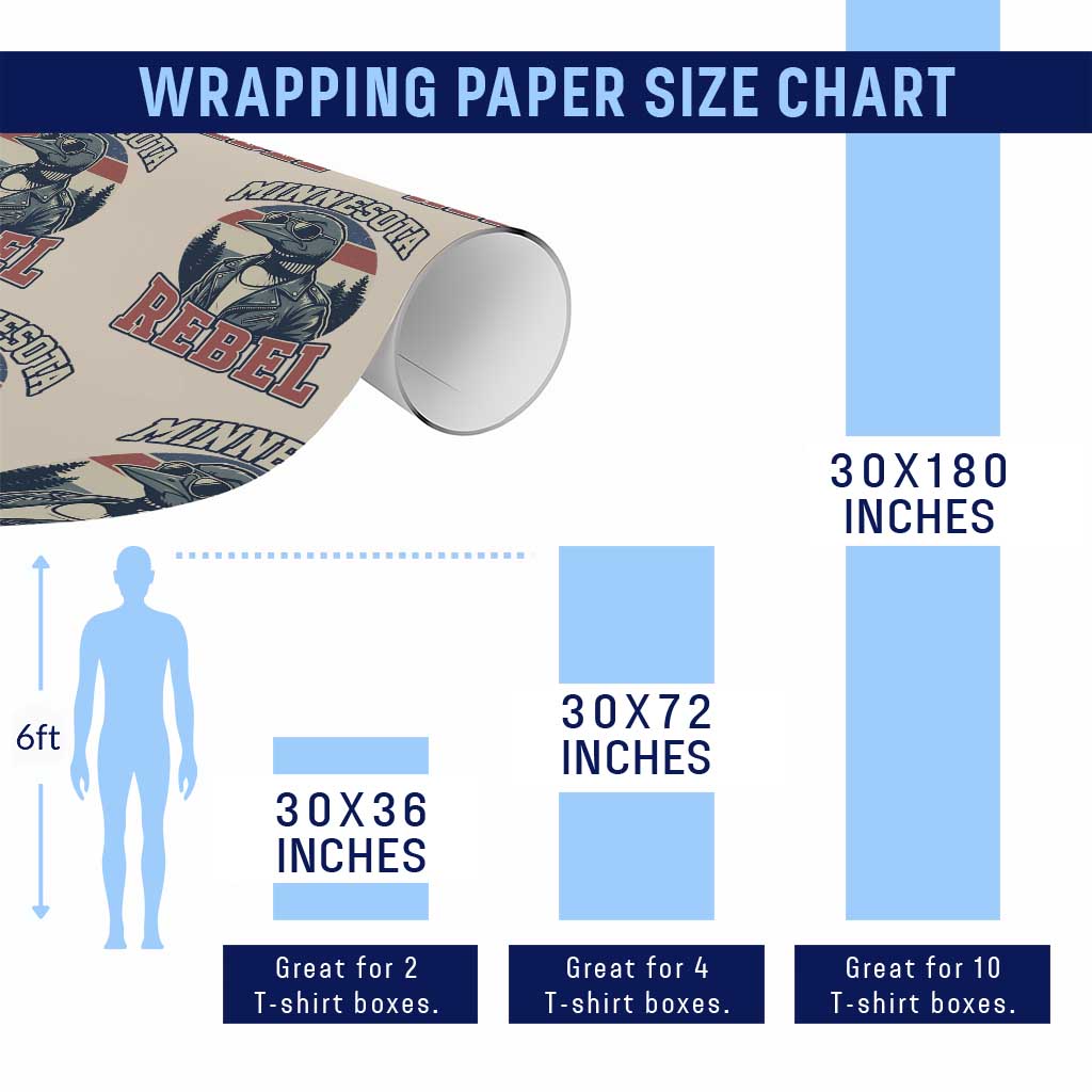 Minnesota Rebel Grumpy Loon Wrapping Paper Roll Retro Vintage Politcal Resistance TS02 Print Your Wear