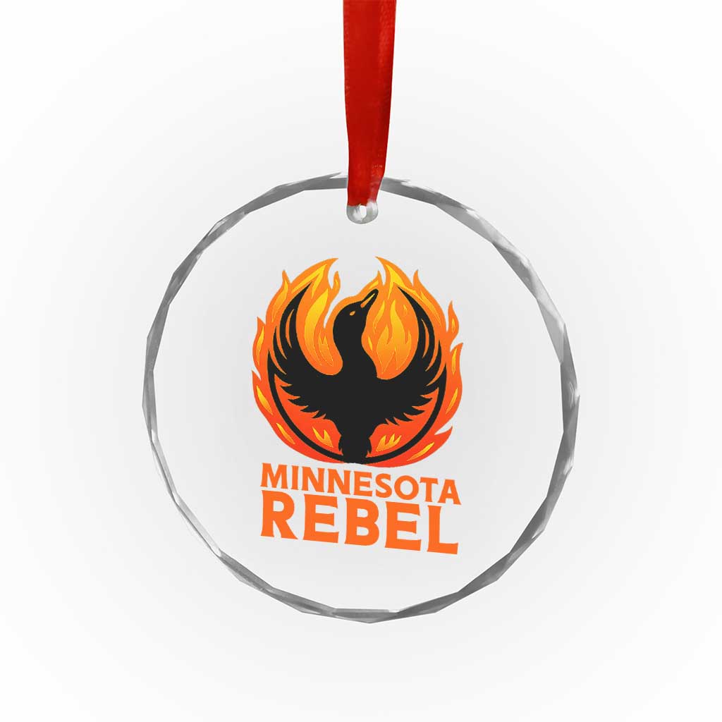 Minnesota Rebel Loon Crystal Glass Ornament Rising From Fire Political Resistance TS02 Print Your Wear
