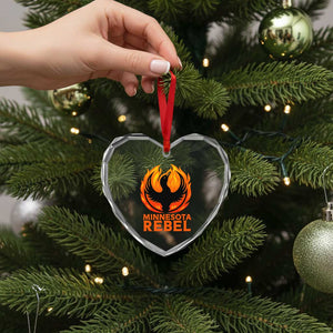 Minnesota Rebel Loon Heart Crystal Glass Ornament Rising From Fire Political Resistance TS02 Print Your Wear