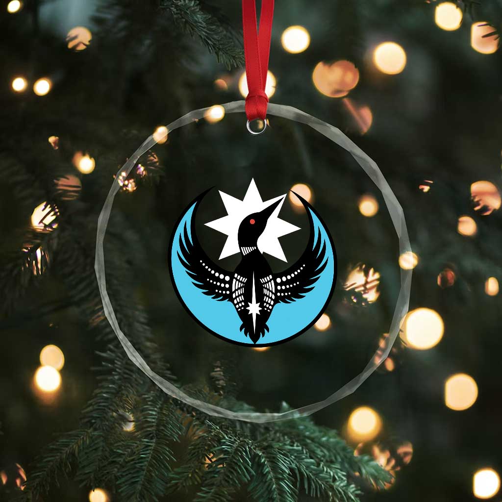 Minnesota Rebel Loon Star Emblem Crystal Glass Ornament Rebellion Symbolic Unity Graphic TS02 Print Your Wear