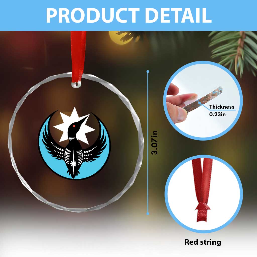 Minnesota Rebel Loon Star Emblem Crystal Glass Ornament Rebellion Symbolic Unity Graphic TS02 Print Your Wear