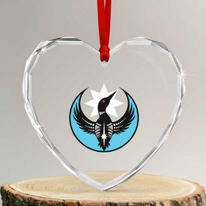 Minnesota Rebel Loon Star Emblem Heart Crystal Glass Ornament Rebellion Symbolic Unity Graphic TS02 Transparent Glass 3'' Heart Print Your Wear