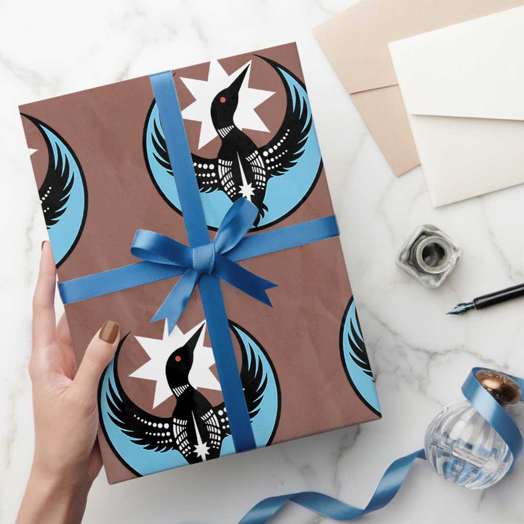 Minnesota Rebel Loon Star Emblem Wrapping Paper Roll Rebellion Symbolic Unity Graphic TS02 Mocha Print Your Wear