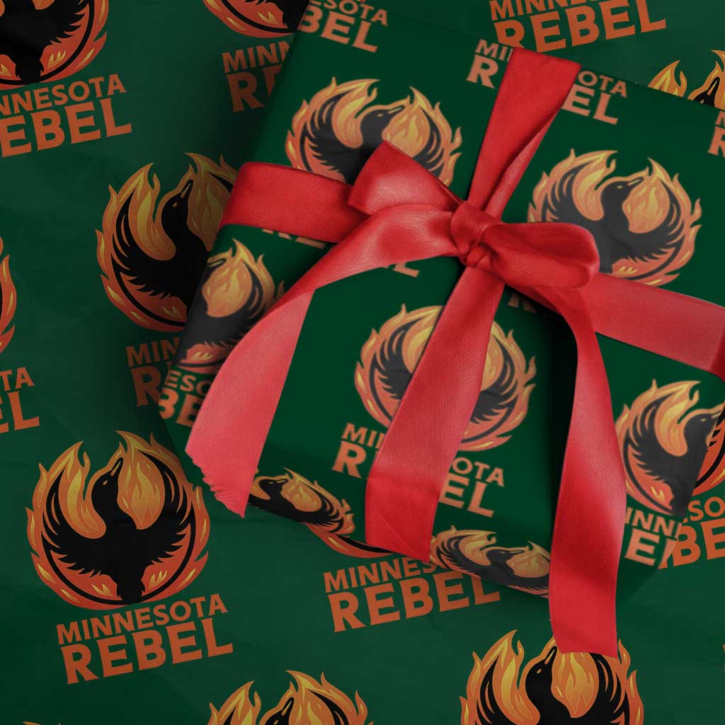 Minnesota Rebel Loon Wrapping Paper Roll Rising From Fire Political Resistance TS02 Green Print Your Wear