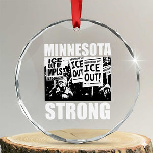 Minnesota Strong Crystal Glass Ornament Resist Anti ICE Immigration Protest TS14 Transparent Glass 3'' Circle Print Your Wear