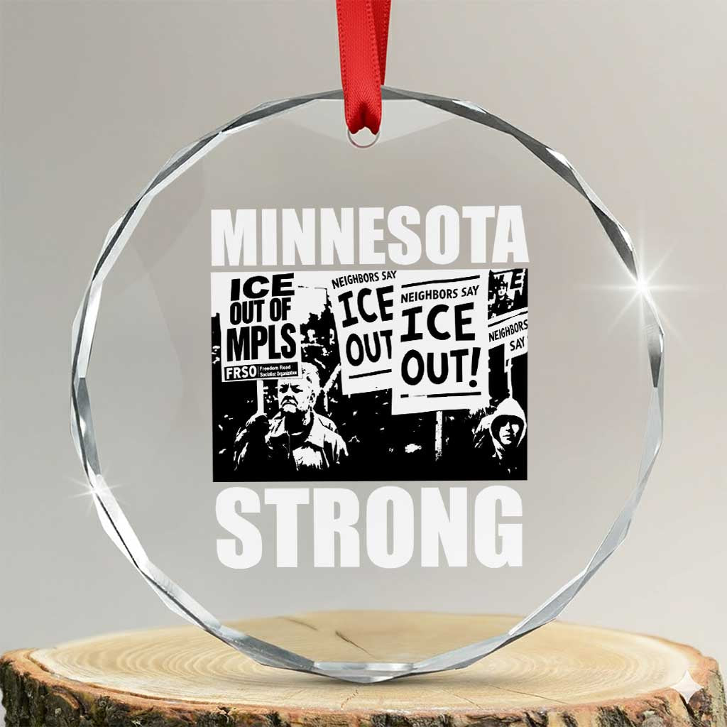 Minnesota Strong Crystal Glass Ornament Resist Anti ICE Immigration Protest TS14 Transparent Glass 3'' Circle Print Your Wear