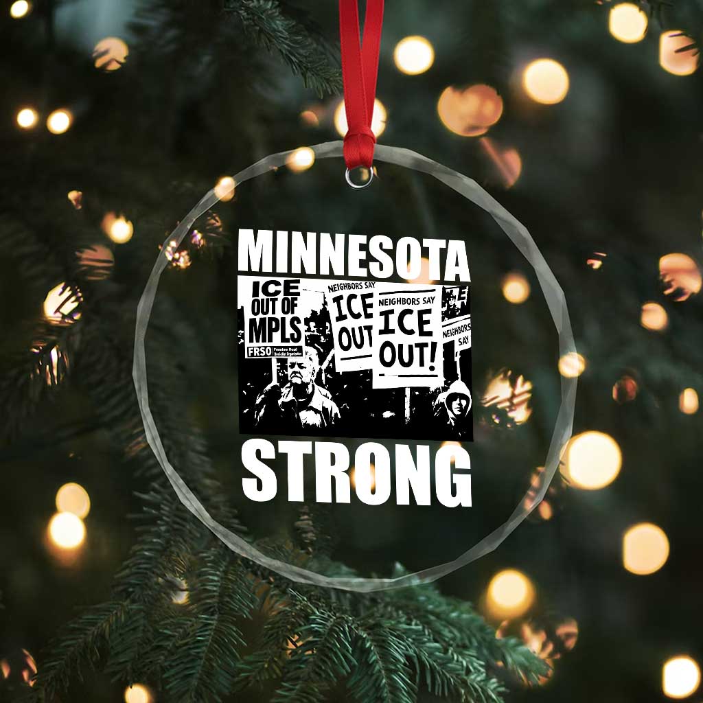 Minnesota Strong Crystal Glass Ornament Resist Anti ICE Immigration Protest TS14 Print Your Wear