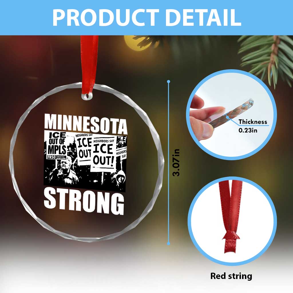 Minnesota Strong Crystal Glass Ornament Resist Anti ICE Immigration Protest TS14 Print Your Wear