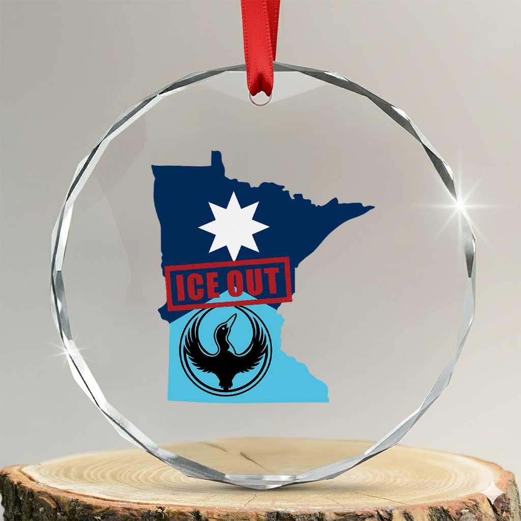 Minnesota Resist Anti ICE Immigration Protest Crystal Glass Ornament Ice Out TS14 Transparent Glass 3'' Circle Print Your Wear