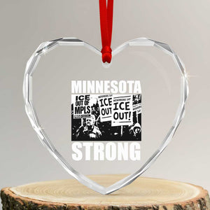 Minnesota Strong Heart Crystal Glass Ornament Resist Anti ICE Immigration Protest TS14 Transparent Glass 3'' Heart Print Your Wear