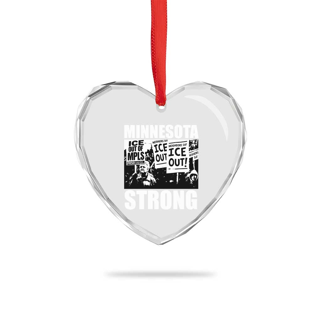 Minnesota Strong Heart Crystal Glass Ornament Resist Anti ICE Immigration Protest TS14 Print Your Wear