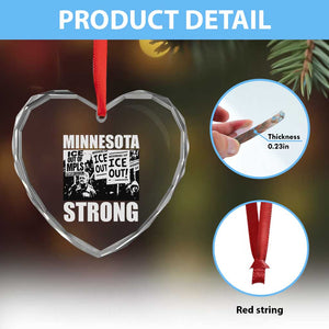 Minnesota Strong Heart Crystal Glass Ornament Resist Anti ICE Immigration Protest TS14 Print Your Wear
