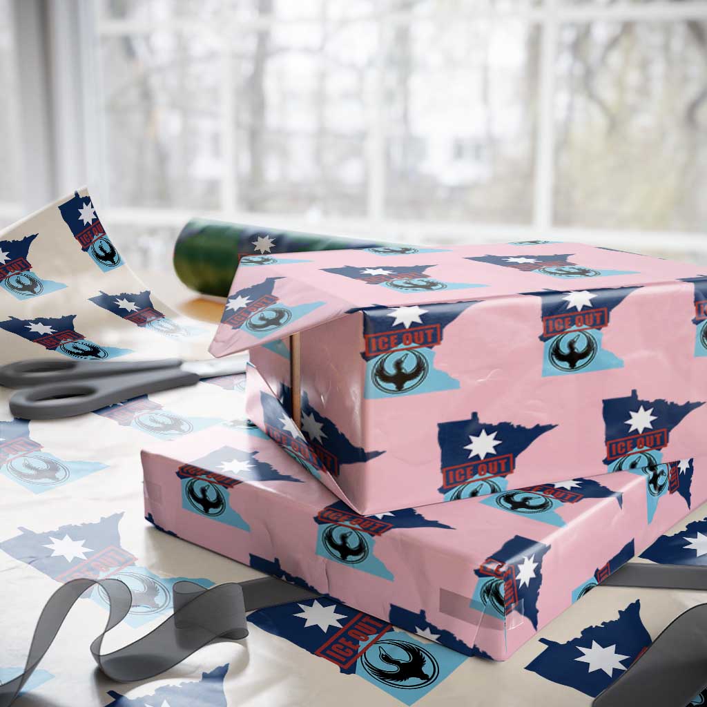 Minnesota Resist Anti ICE Immigration Protest Wrapping Paper Roll Ice Out TS14 Light Pink Print Your Wear