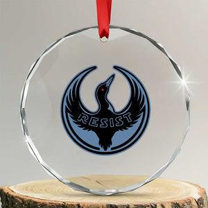 Minnesota Resist Loon Rebellion Emblem Crystal Glass Ornament TS02 Transparent Glass 3'' Circle Print Your Wear