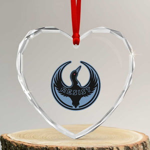 Minnesota Resist Loon Rebellion Emblem Heart Crystal Glass Ornament TS02 Transparent Glass 3'' Heart Print Your Wear