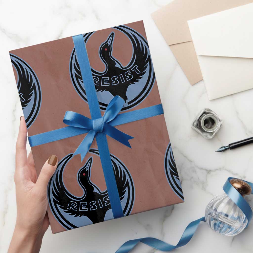 Minnesota Resist Loon Rebellion Emblem Wrapping Paper Roll TS02 Mocha Print Your Wear