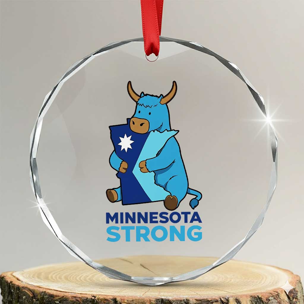 Minnesota Strong Crystal Glass Ornament Blue Ox Midwest Folklore Heritage TS12 Transparent Glass 3'' Circle Print Your Wear