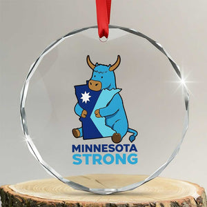 Minnesota Strong Crystal Glass Ornament Blue Ox Midwest Folklore Heritage TS12 Transparent Glass 3'' Circle Print Your Wear