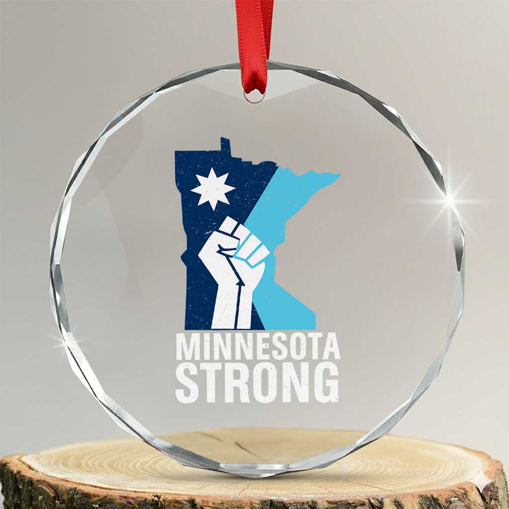 Minnesota Strong Crystal Glass Ornament Minneapolis Resist ICE Immigration Human Rights Protest TS14 Transparent Glass 3'' Circle Print Your Wear