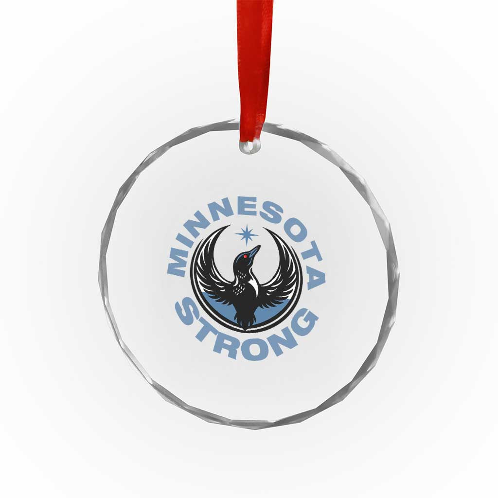 Minnesota Strong Crystal Glass Ornament MN State Bird Loon Resistance Political Protest TS14 Print Your Wear
