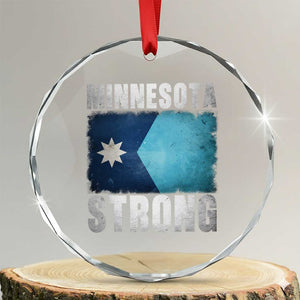 Minnesota Strong Crystal Glass Ornament MN State Pride Community Resistance TS11 Transparent Glass 3'' Circle Print Your Wear