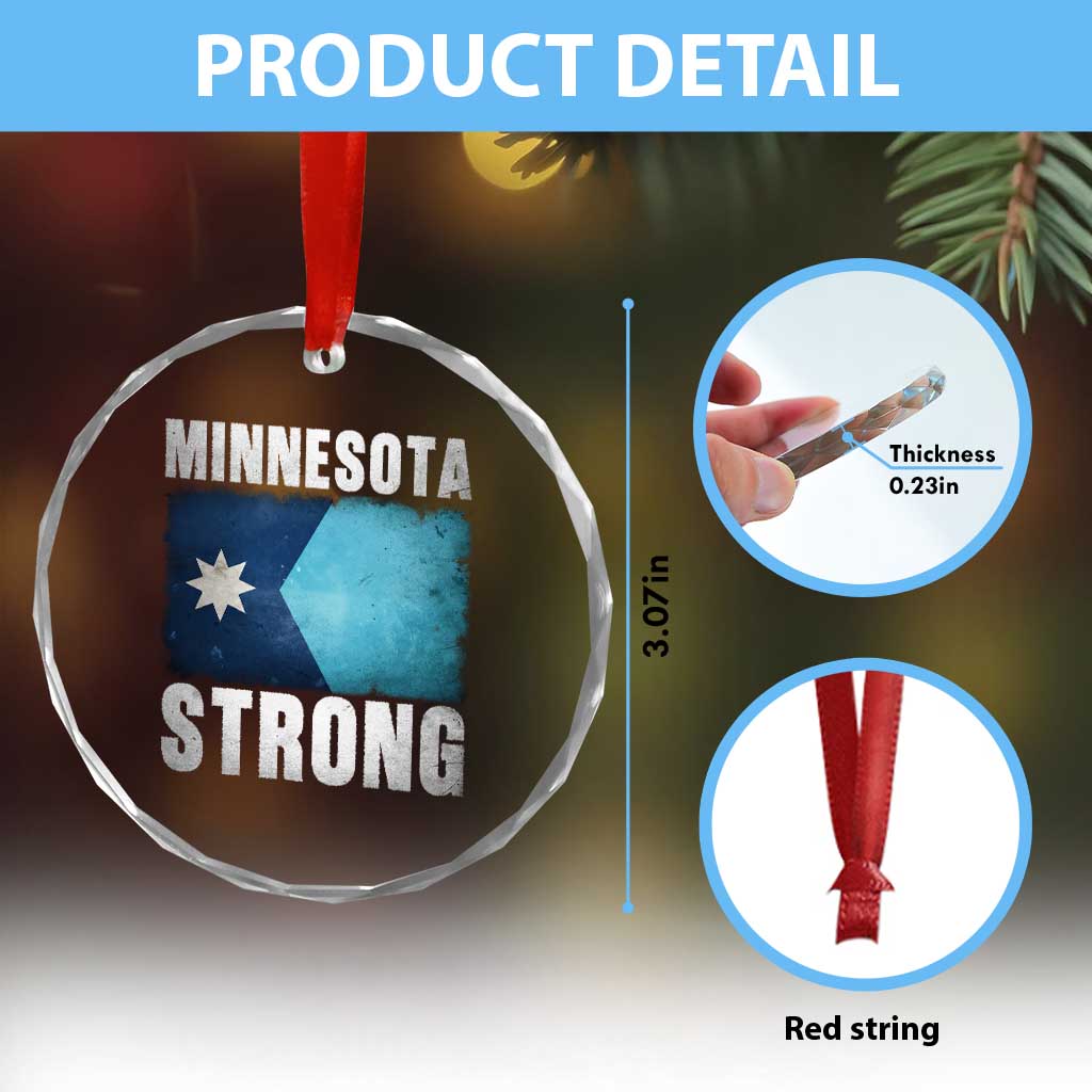 Minnesota Strong Crystal Glass Ornament MN State Pride Community Resistance TS11 Print Your Wear