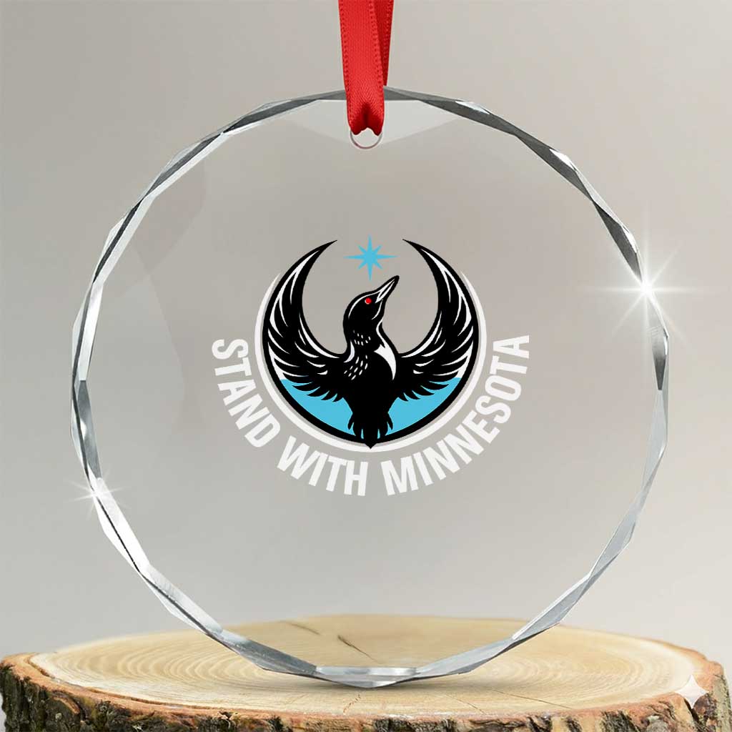 Minnesota Strong Crystal Glass Ornament Stand With Minnesota Anti ICE Immigration Rights Protest TS14 Transparent Glass 3'' Circle Print Your Wear