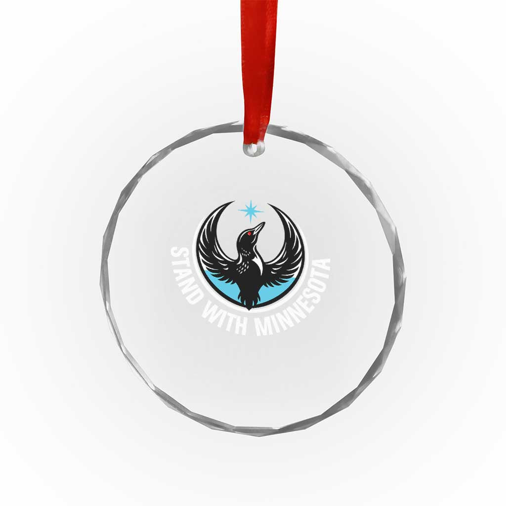 Minnesota Strong Crystal Glass Ornament Stand With Minnesota Anti ICE Immigration Rights Protest TS14 Print Your Wear
