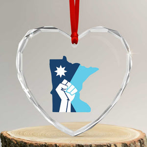 Minnesota Strong Fist Power Graphic Heart Crystal Glass Ornament Social Justice Solidarity TS02 Transparent Glass 3'' Heart Print Your Wear