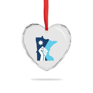 Minnesota Strong Fist Power Graphic Heart Crystal Glass Ornament Social Justice Solidarity TS02 Print Your Wear