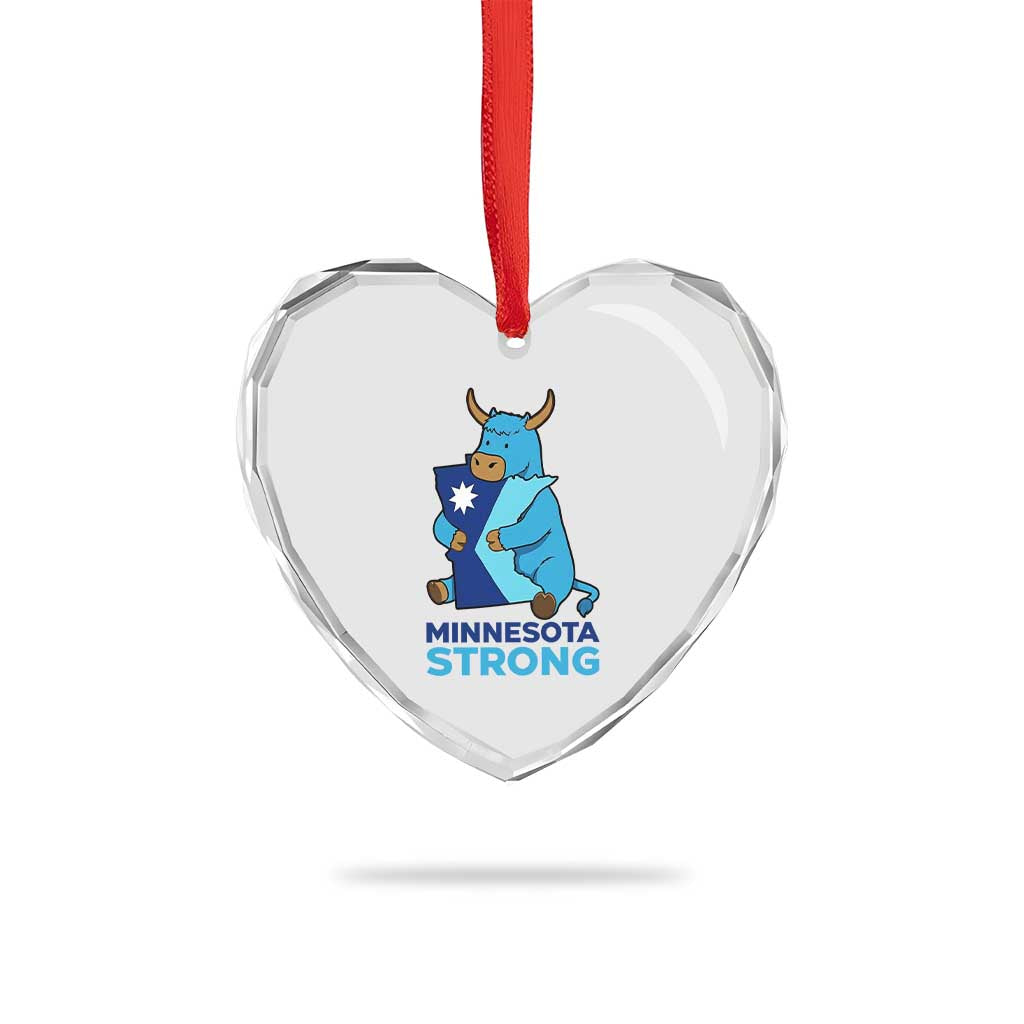 Minnesota Strong Heart Crystal Glass Ornament Blue Ox Midwest Folklore Heritage TS12 Print Your Wear