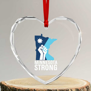 Minnesota Strong Heart Crystal Glass Ornament Minneapolis Resist ICE Immigration Human Rights Protest TS14 Transparent Glass 3'' Heart Print Your Wear