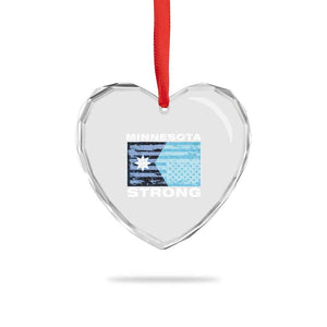 Minnesota Strong Heart Crystal Glass Ornament MN State Flag Political Protest MN Resistance Abolish ICE TS14 Print Your Wear