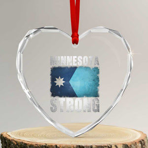 Minnesota Strong Heart Crystal Glass Ornament MN State Pride Community Resistance TS11 Transparent Glass 3'' Heart Print Your Wear