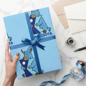 Minnesota Strong Wrapping Paper Roll Blue Ox Midwest Folklore Heritage TS12 Light Blue Print Your Wear
