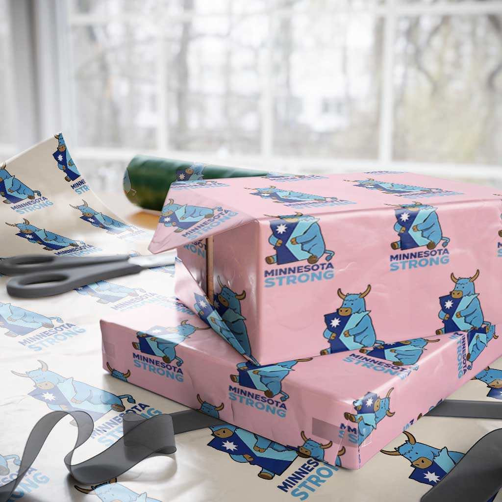 Minnesota Strong Wrapping Paper Roll Blue Ox Midwest Folklore Heritage TS12 Light Pink Print Your Wear