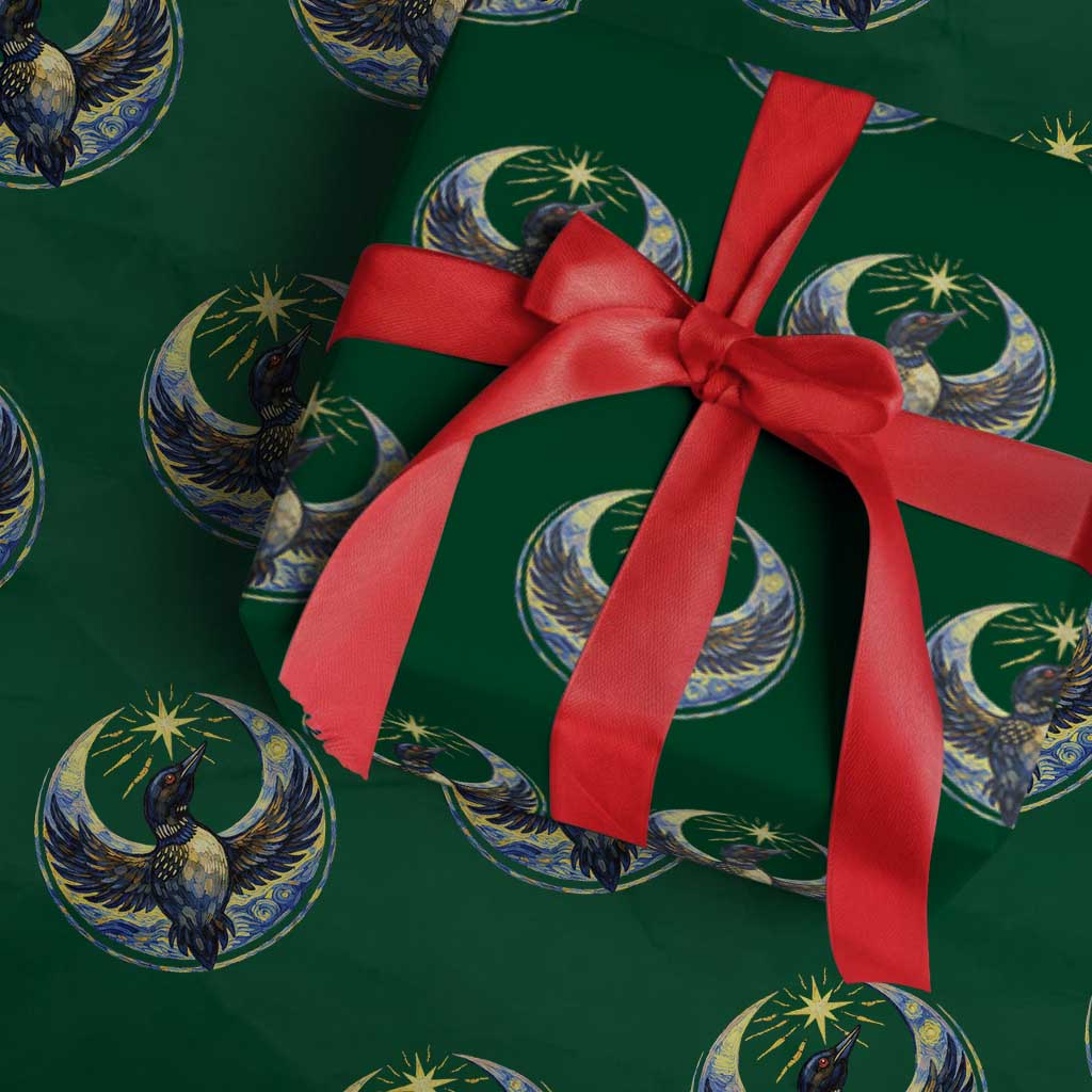 Minnesota Strong Wrapping Paper Roll Minneapolis Loon Starry Night Van Gogh TS14 Green Print Your Wear